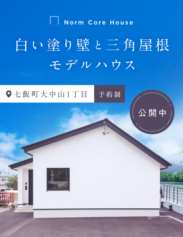 【公開中】白い塗り壁と三角屋根の平屋｜大中山オープンハウス